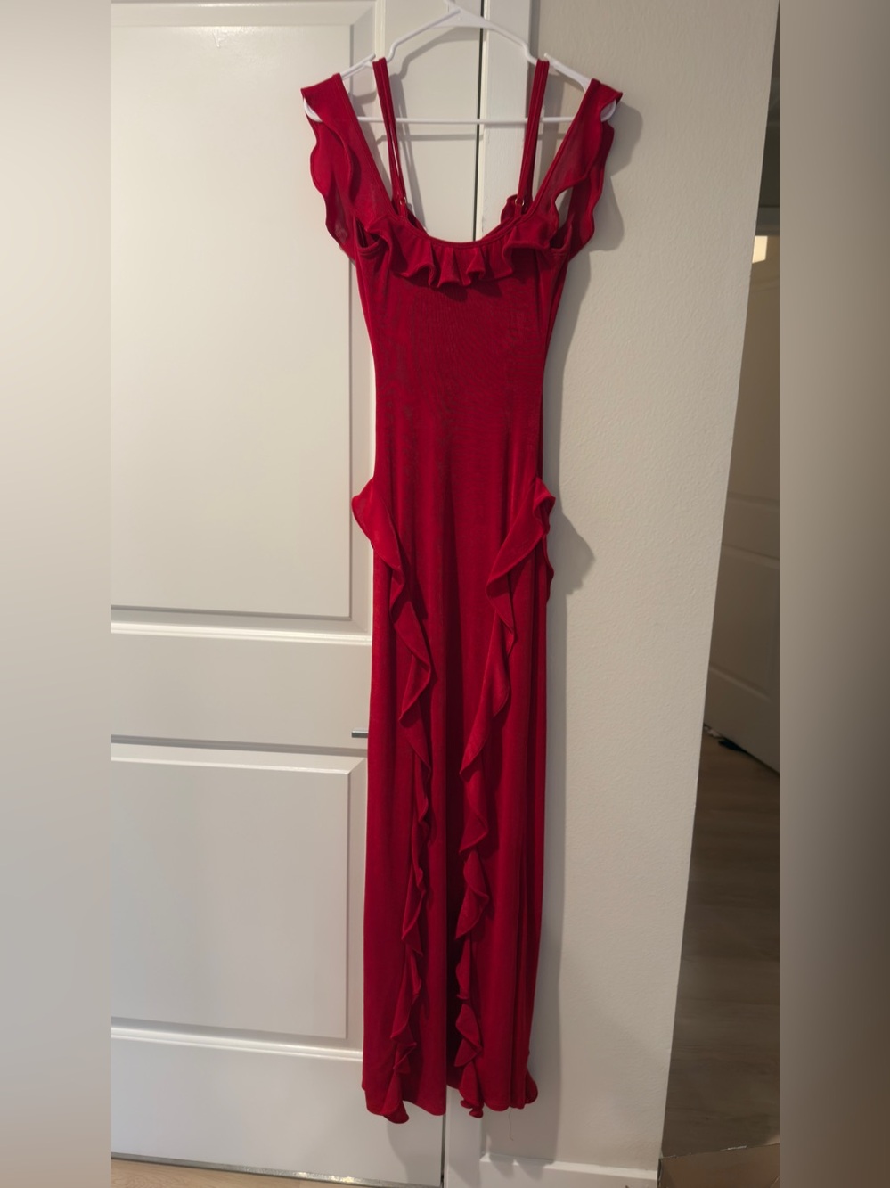 JLUXLABEL Red Ruffle-Trim Maxi Dress - Picture 7 of 7
